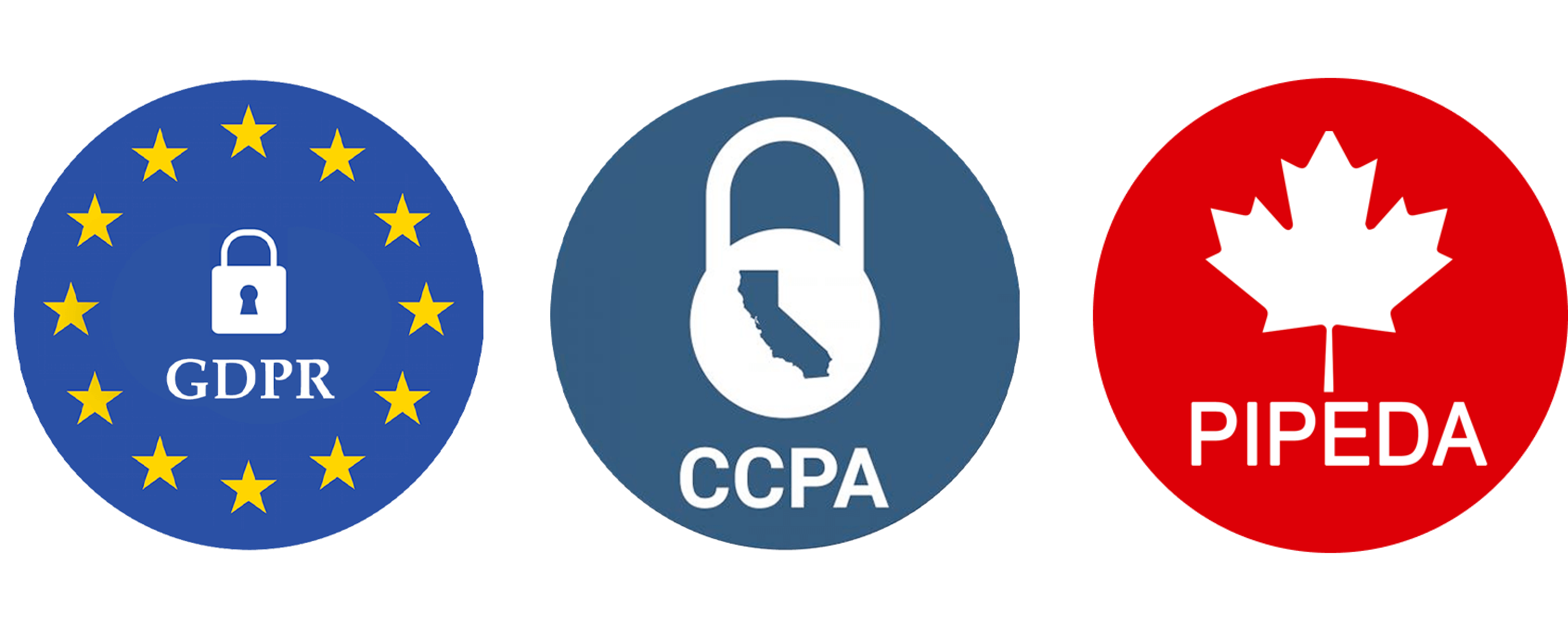 GDPR, CCPA and PIPEDA badges